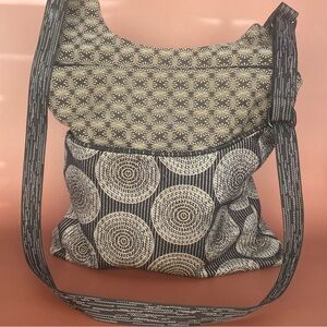 Maurica Handcrafted Black and Gray Patterned Women's Bag